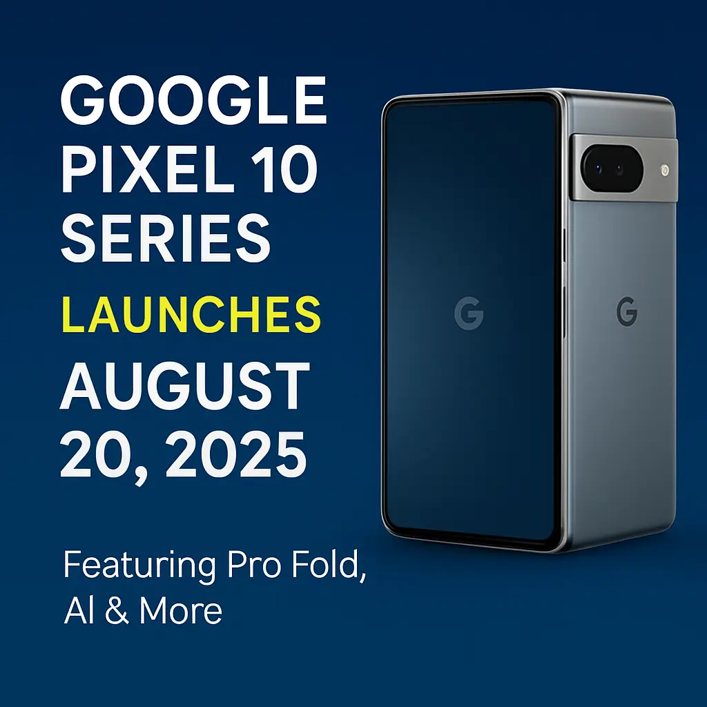 Google Pixel 10 Series Launches August 20, 2025 – Pro Fold, AI & More